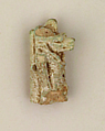 Faience amulet of a canine-headed Anubis, Faience, Egyptian