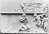 Fragmentary marble sarcophagus with scenes from the Oresteia, Marble-Luni, Roman