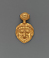 Gold pendant in the form of a gorgoneion (Gorgon's face), Gold, Greek, Cypriot