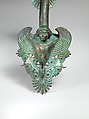 Bronze handle of a hydria (water jar), Bronze, Greek