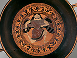 Terracotta kylix: Siana cup (drinking cup), Attributed to the C Painter, Terracotta, Greek, Attic