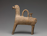 Terracotta rhyton (libation vessel) in the form of a horse, Terracotta, Cypriot