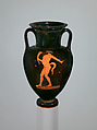 Terracotta Nolan neck-amphora (jar), Attributed to the Berlin Painter, Terracotta, Greek, Attic