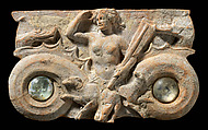 Pair of terracotta plaques with glass inlays, Terracotta, glass, Greek, South Italian