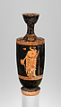 Terracotta lekythos (oil flask), Attributed to the Brygos Painter, Terracotta, Greek, Attic