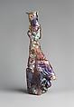 Glass bottle in the form of Tyche (Good Fortune), Glass, Roman