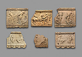 Terracotta plaque with King Oinomaos and his charioteer, Terracotta, Roman