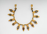 Gold and glass necklace, Gold, glass, Etruscan