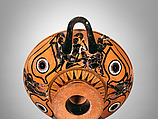 Terracotta kylix: eye-cup (drinking cup), Terracotta, Greek, Attic