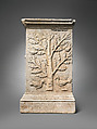 Marble funerary altar, marble, Roman