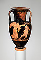 Terracotta Nolan neck-amphora (jar), Attributed to the Achilles Painter, Terracotta, Greek, Attic