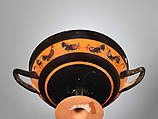 Terracotta kylix: band-cup (drinking cup), Attributed to the manner of Elbows Out, Terracotta, Greek, Attic