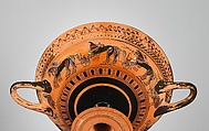 Terracotta kylix: hybrid Siana lip-cup (drinking cup), Attributed to an artist related to the C Painter, Terracotta, Greek, Attic