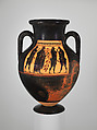 Terracotta amphora (jar), Attributed to the Affecter, Terracotta, Greek, Attic