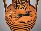 Terracotta neck-amphora (jar), Terracotta, Greek, Attic