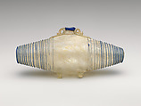 Glass barrel-shaped flask, Glass, Roman