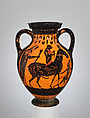 Terracotta amphora (jar), Attributed to the Orvieto Painter, Terracotta, Greek, Chalcidian