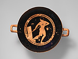 Terracotta kylix (drinking cup), Attributed to the Colmar Painter, Terracotta, Greek, Attic