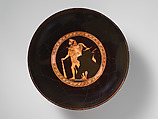 Terracotta kylix (drinking cup), Signed by Euphronios as potter, Terracotta, Greek, Attic