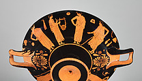Terracotta kylix (drinking cup), Attributed to the Lyandros Painter, Terracotta, Greek, Attic