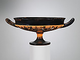 Terracotta kylix (drinking cup), Attributed to the Group of Rhodes 12264, Terracotta, Greek, Attic
