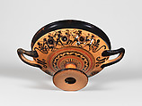 Terracotta kylix (drinking cup), Attributed to the Group of Rhodes 12264, Terracotta, Greek, Attic