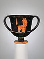 Terracotta kantharos (drinking cup with vertical handles), Compared to the Painter of Athens 10464, Terracotta, Greek, Attic