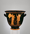 Terracotta bell-krater (bowl for mixing wine and water), Attributed to the Achilles Painter, Terracotta, Greek, Attic