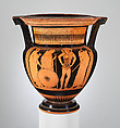 Terracotta column-krater (bowl for mixing wine and water), Attributed to a painter of the Mannerist Group, Terracotta, Greek, Attic