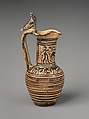Terracotta oinochoe (jug), Terracotta, Greek, Attic