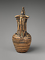Terracotta oinochoe (jug), Terracotta, Greek, Attic