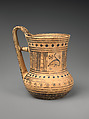 Terracotta tankard, Terracotta, Greek, Attic