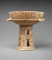 Terracotta bowl on a high stand, Terracotta, Greek, Attic