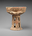 Terracotta bowl on a high stand, Terracotta, Greek, Attic
