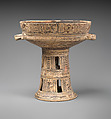 Terracotta bowl on a high stand, Terracotta, Greek, Attic