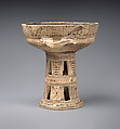 Terracotta bowl on a high stand, Terracotta, Greek, Attic
