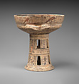 Terracotta bowl on a high stand, Terracotta, Greek, Attic