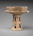 Terracotta bowl on a high stand, Terracotta, Greek, Attic