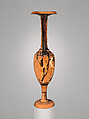 Terracotta loutrophoros (ceremonial vase for water), Terracotta, Greek, Attic
