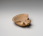 Terracotta saucer-shaped oil lamp, Terracotta, Cypriot