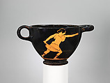 Terracotta skyphos (deep drinking cup), Attributed to the Pan Painter, Terracotta, Greek, Attic