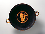 Two fragments of a terracotta kylix, join 1979.11.9; 1980.304; 1988.11.5; 1989.43; 1990.170; 1995.540, Signed by Hieron as potter, Terracotta, Greek, Attic