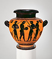 Terracotta stamnos (storage jar), Attributed to an artist related in style to the Antimenes Painter, Terracotta, Greek, Attic