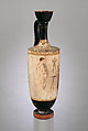 Terracotta lekythos (oil flask), Attributed to an artist related to the Achilles Painter and, Terracotta, Greek, Attic
