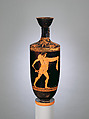 Terracotta lekythos (oil flask), Attributed to the Oionokles Painter, Terracotta, Greek, Attic