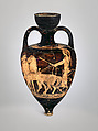 Terracotta amphoriskos (flask), Terracotta, Greek, Attic