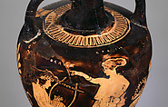 Terracotta amphoriskos (flask), Terracotta, Greek, Attic