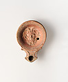 Terracotta oil lamp, Terracotta, Roman