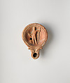 Terracotta oil lamp, Terracotta, Roman