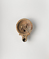 Terracotta oil lamp, Terracotta, Roman